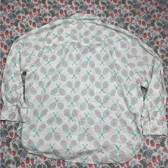 Aerie poplin pj to party Tennis Racket + Hearts button up shirt XL - Picture 8 of 10
